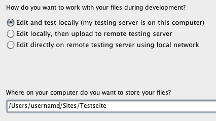 Screenshot: Serverpfad angeben in Dreamweaver